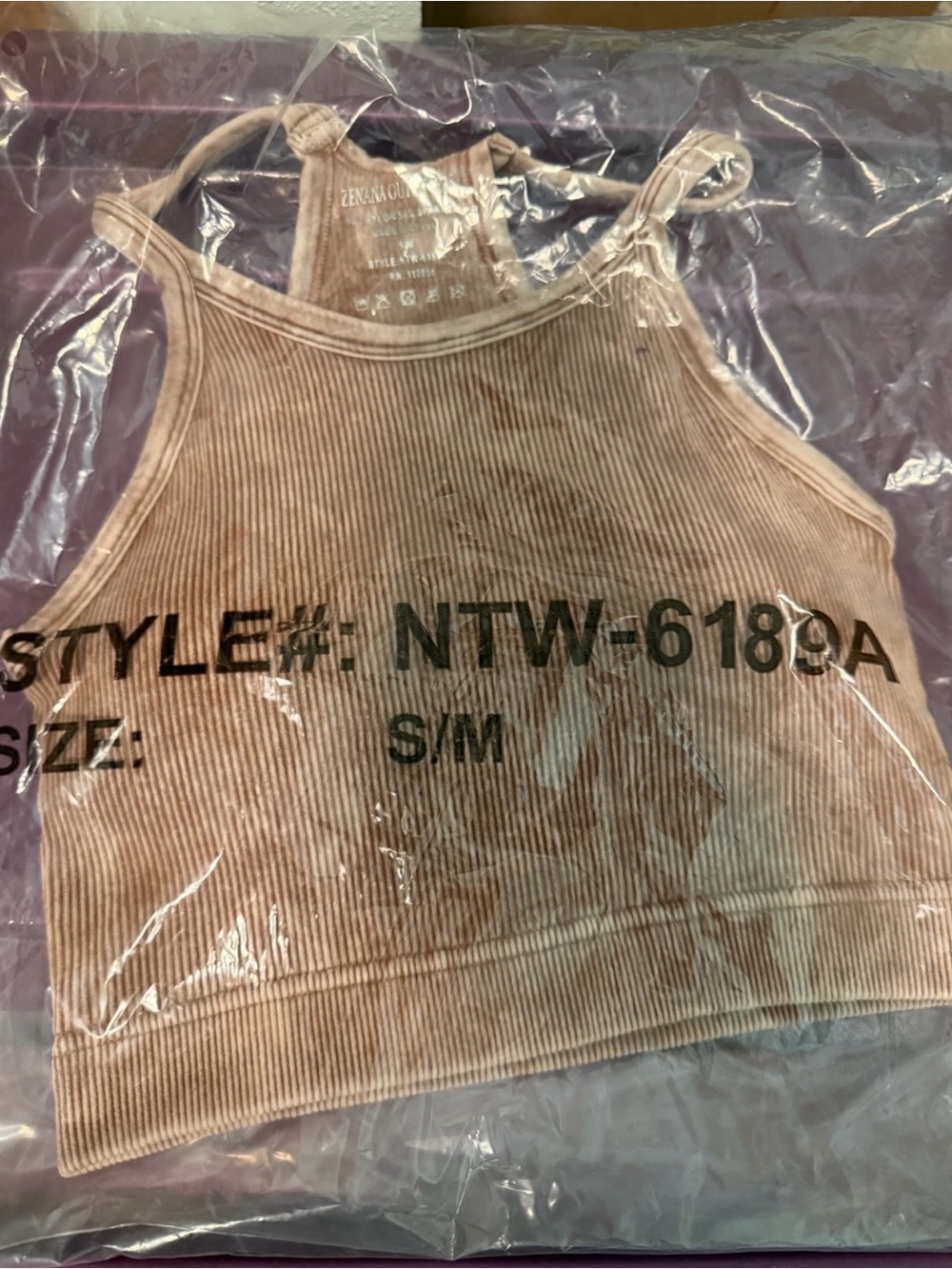🫶🏼3 for $12🫶🏼 Zenana Ribbed Racerback Crop Top/sports bra in Ash Mocha - Picture 3 of 3